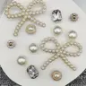 12pcs ABS Resin Golden Bowknot Faux Pearl Shoe Charms, Bling Rhinestone Square Shoe Clips, Footwear Decor Accessories, DIY Shoe Buckles Accessories for Women's Sandals, Slides & Slippers, Birthday Party Decor Gift Set, Shoe Embellishment Set