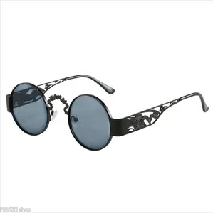 Women's Vintage Filigree Round Sunglasses - Retro Hollow Metal Frame, Vibrant Tinted Lenses, Bohemian Fashion Accessory Eyewear for Outdoor Vacations