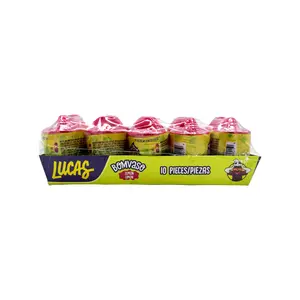 Lucas Bomvaso Limon 10 Pieces, Lemon Flavored Spicy Candy With Chewing Gum, Tangy, Sweet, Mexican Candy Snack Bonbon Chewy Sugar
