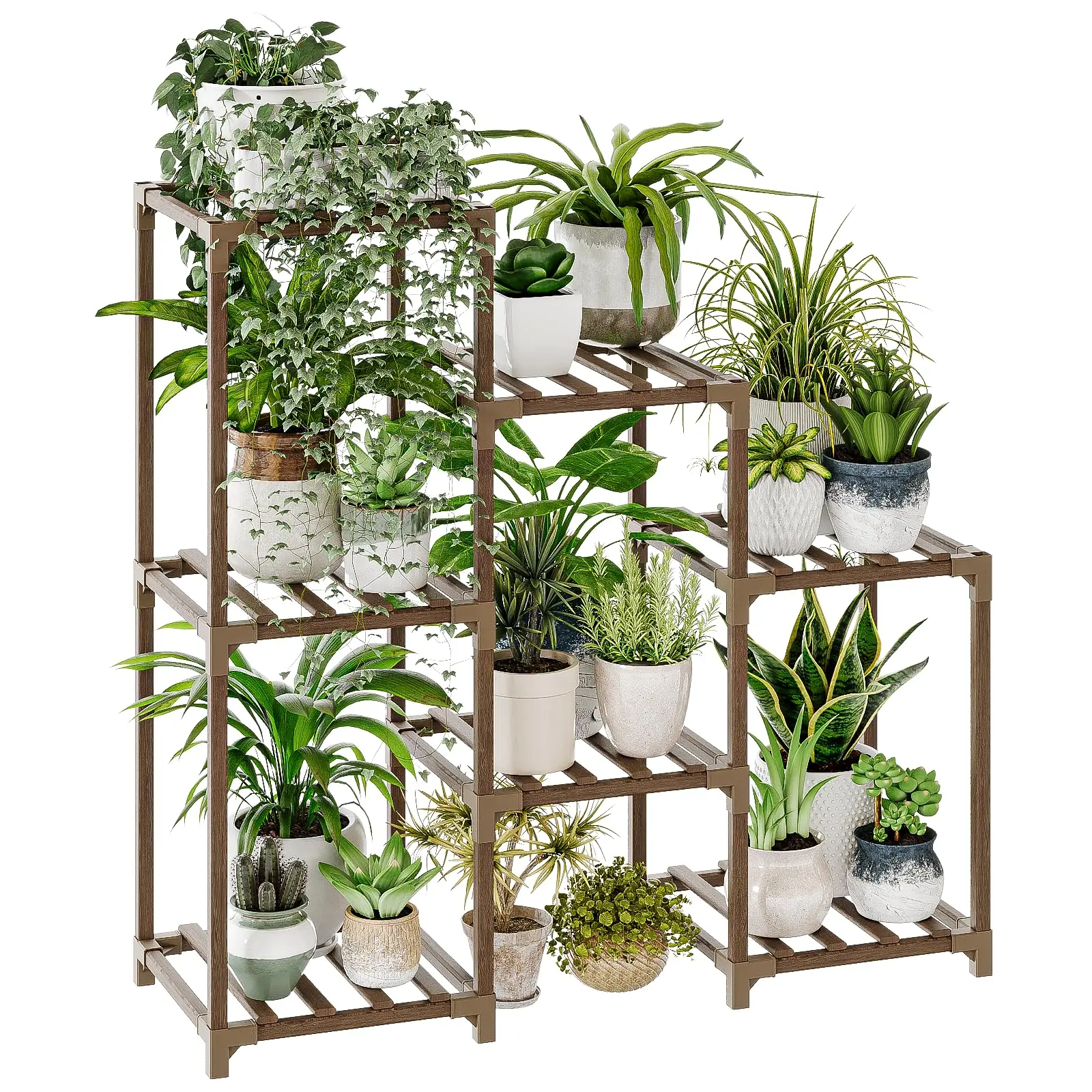 Plant Stand Indoor Shelf Outdoor Wood Rack For Multiple Plants 3 Tiers Ladder Pot Holder Living Room Patio Boho Home Decor Gardening