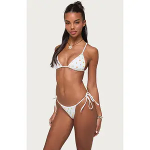 Edikted Women's Luz Beaded Triangle Bikini Top