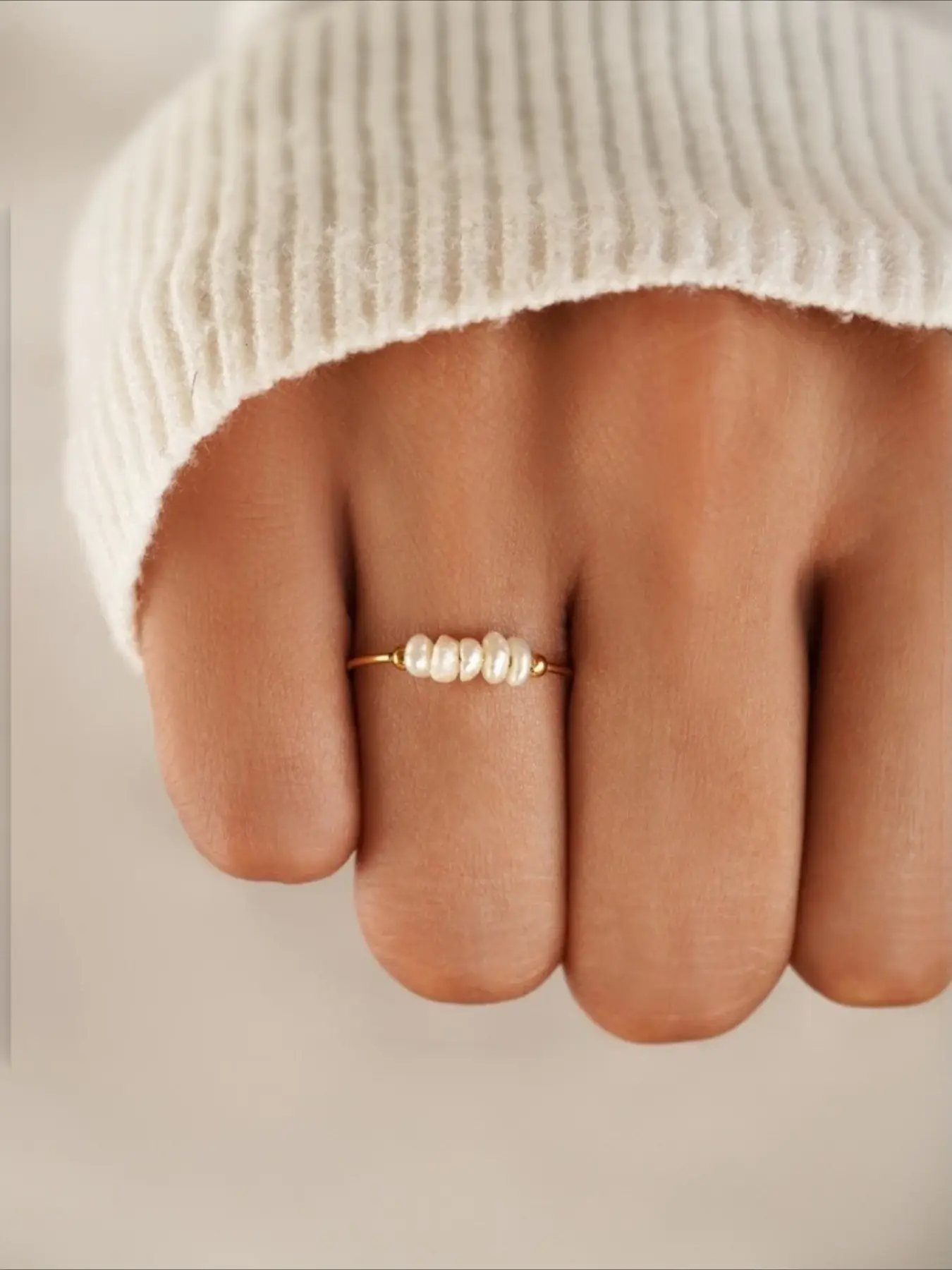 Dainty Minimalist Natural Baroque Pearl Ring, Fairycore Cute Jewelry for Women, Trendy Dainty Accessory, Cute Rings, Fashion Rings, Pearl Embellished