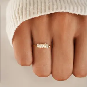 Dainty Minimalist Natural Baroque Pearl Ring - Fairycore Cute Jewelry for Girls & Women | Trendy Dainty Accessory