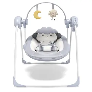 Baby Swings for Infants, Portable Baby Swing with 5-Speed, with Music and Timing for 0-9 Months 6-20 lbs