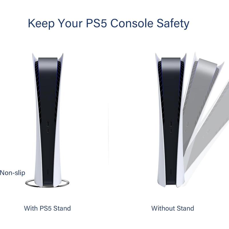 PS5 Slim Stand Vertical Stand for PS5/PS5 Slim Consoles Non-Slip Base Mount for  5 Accessories