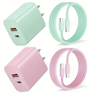 JOZASHON for iPhone 15/16 20W Dual Port Fast Charger Block with 6FT Cable for iPhone 15/16 Series iPad Samsung & More Smartphone Electronic Cellphone Charging Lightning