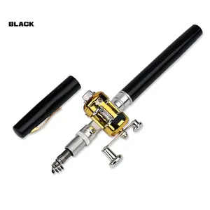 Portable Mini Fishing Rod and Reel Combo Set, Compact 38 Inch Pen Style Rod, Ideal for River Lake Ice Fishing, Extendable Design, Telescopic Fishing Rod