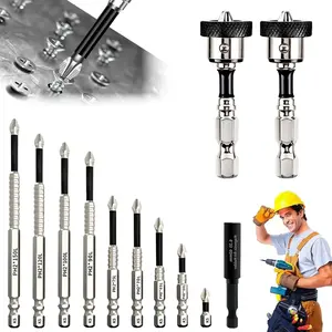 11 Pcs High Magnetic Screwdriver Bit Set K5 Impact Resistant Ph2 Bits 1-6 Inch Sizes Non Slip Drill Bits for Secure Efficient Fastening
