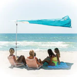 Solbello Wind-Driven Beach Umbrella UPF 50+ Sun Protection Lightweight Quiet Effortless Setup Patented Beach Shade