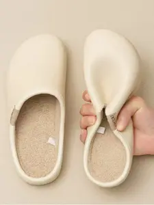 Women's Winter Indoor Home Warm Fleece Slippers, Comfortable Soft Folded Design, Cozy House Shoes for Cold Weather, Ladies Footwear