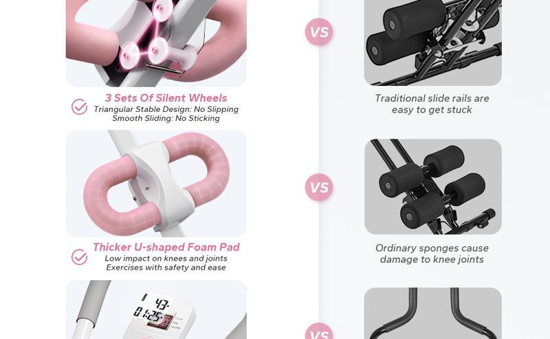 Merach Adjustable Ab Trainer Machine with LCD Monitor, Foldable Ab Exercise Machine for abs, Arm, Leg, Buttocks Shaper, Core & Ab Trainer at Home Gym for Women,  Workout Equipment, TikTokShopBlackFriday, Christmas gift