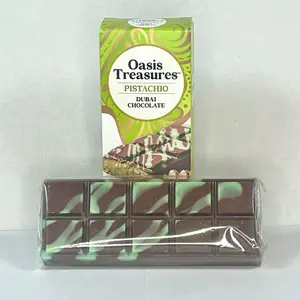 Oasis Treasures 75g Pistachio Filled Dubai Chocolate Bar - Indulgent Filled Chocolate