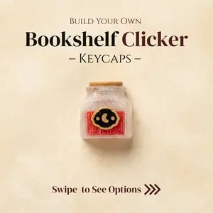 Bookish Fidget Clicker Keycaps | Gothic Bookshelf Accessories, Dragons, Crystals, Mushroom & Cat Book Caps | Custom Clicker Add-Ons