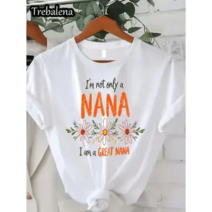 Plus Size Great Nana Graphic Crew Neck T-Shirt for Women Casual Short Sleeve Breathable Polyester Machine Washable Perfect for Spring and Summer