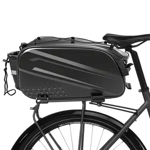 10L Bike Bags for Bicycles Rear Rack,Water Resistant Ebike Bag Electric Bike Saddle Panniers Bicycle Trunk Bag with Reflector/Shoulder Strap Cycling Accessories for Commuter Travel Outdoor