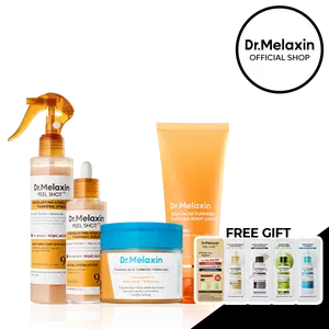 [Dr.Melaxin Official] Kojic Acid Turmeric Amber Face & Body Care Set, Dark Spot & Pigmentation Care for Uneven Skin Tone