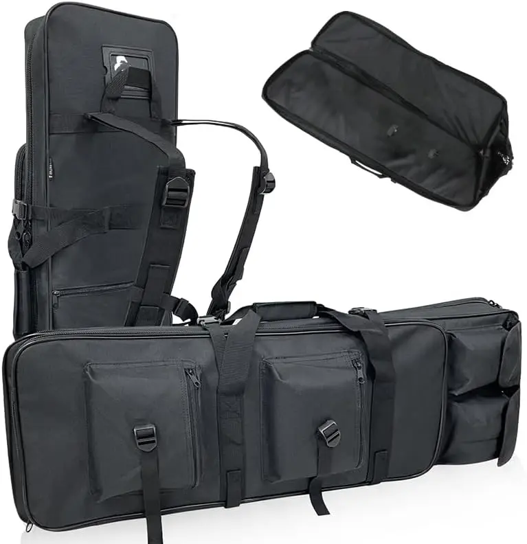 Tactical Dual Gun Case, Rifle Case, Padded Rifle Storage Backpack Integrated Pistol and Magazine Storage (3 Sizes)