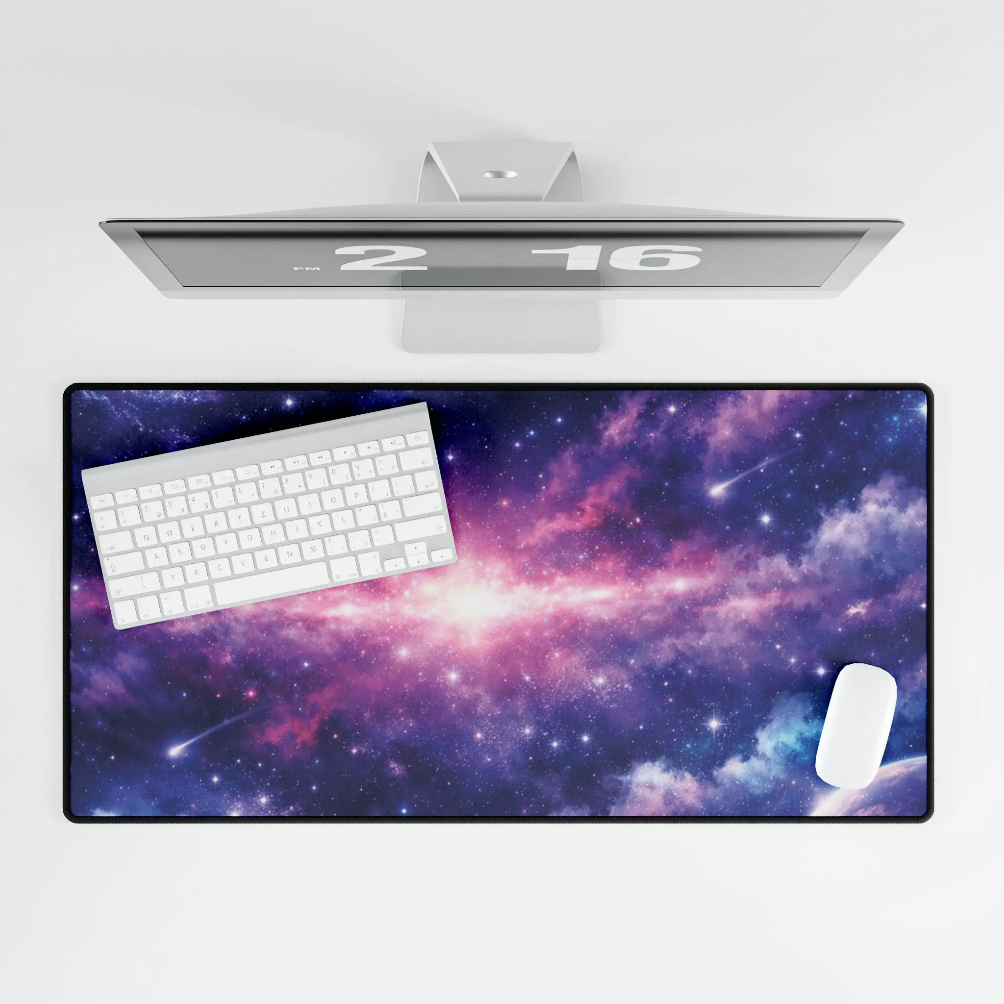 Galaxy Nebula Desk Mat — Large Cosmic Gaming and Office Mouse Pad