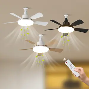 24-Inch Ceiling Fan with Light and Remote, Adjustable Brightness, Reversible, Quiet, 3-Speed Dc, Modern Design, for Living Room, Bedroom, Kitchen, Outdoor
