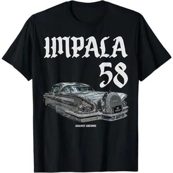 1958 Impala Engraved text Low Rider Kustom Lead Sled Hot Rod T-Shirt