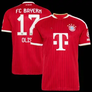 Olise 17 Unisex Red Soccer Jersey Personalized Name & Number Football Shirt Unisex Breathable Fan Style Tee 2026/2027 Home