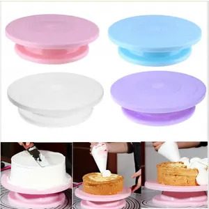 Durable Plastic Cake Turntable for Baking & Decoration, Perfect Kitchen Tool, Rotating Stand for Easy Decorating, Ideal for Home Bakers, Plastic Cake Stands