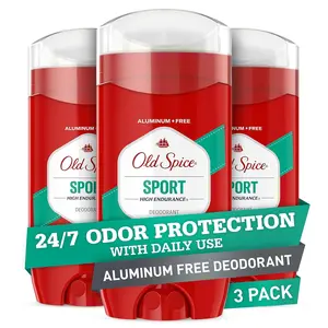 Old Spice Aluminum Free Deodorant for Men, High Endurance Sport, 24/7 Odor Protection, 3 Oz Each, (Pack Of 3) Body Care Fragrance Scent Comfort Scented Aroma Scented Aroma Cosmetic Cleanser