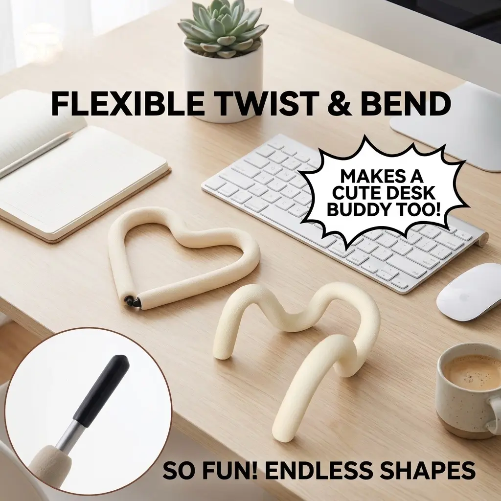 Flexible Bendable Twist Rod Cabinet Hook, Multi-Purpose Portable Adjustable Desktop Phone Holder Home Desk Storage Organizer