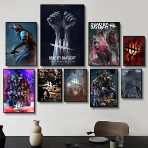 Horror Asymmetrical Game D-Dead by Daylight Poster HD Skeleton Design self-adhesive fade-proof waterproof wrinkle-resistant poster stickers suitable for living room bedroom dormitory cafe bar background decoration wallpaper and gifts