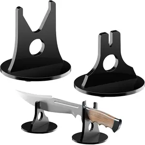 Acrylic Desktop Single Knife Display Stand Holder Desk Rack for Blade Collection Protection in Home Kitchen Cabin Decor Blade Stand Kitchen Shelf