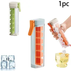 One  Ice Maker, Press Ice Tray Mold, Pop Out Cubes Without, Space-Saving Design and Easy Maintenance, Producing 6 Square Ice Cubes Per Tray, Ice Cube Tray Cup for Maker Ice Drink