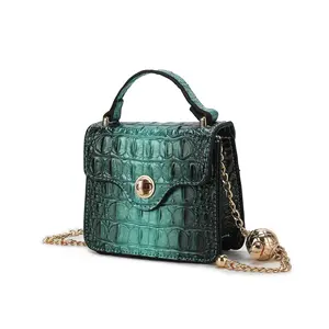 MKF Collection Luxe Croc-Embossed Mini Satchel with Chain Strap by Mia K