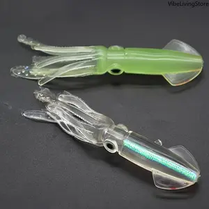 5Pcs/Set Luminous Soft Squid Fishing Lure - Realistic Bionic Artificial Bait for Saltwater Sea Fishing Tackle