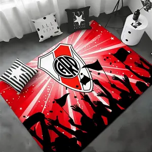 Famous Football Club River Plate Floor Mat Non-Slip Soft Flannel Thickened Rug Indoor Door Mat Ultra Soft Absorbent Wear-Resistant Floor Mat for Living Room Hallway Entryway Front Door Porch Durable Non-Skid Home Decoration Mat for Indoor Daily Use