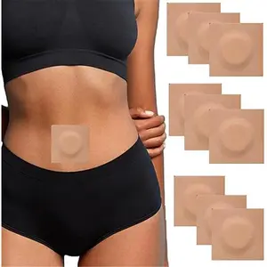 50pcs Disposable Castor Oil Pack Wrap Belly Button(Oil Not Included),Self-Adhesive Highly Absorbent Castor Oil Wrap Organic Cotton Easy to Use,Skin Color