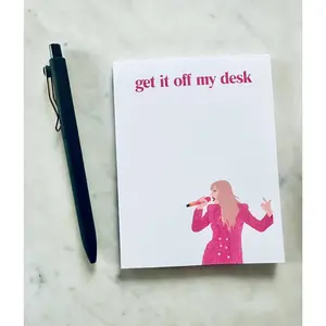 Get it Off My Desk (pink) To Do List, Pink Pop Culture Queen Quarter Page Notepad, 5.5x4.25 50 Page Notepad paper