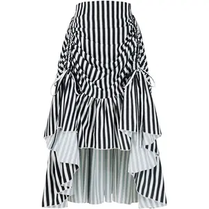 Women's Long Dress Gothic Steampunk Victorian Renaissance High Low Skirt2026