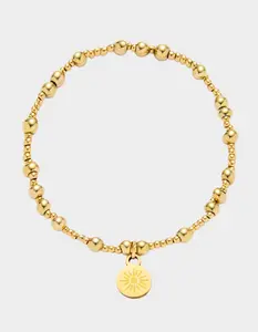 MAUKA  Womens Mixed Gold Beaded Bracelet