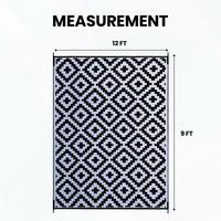 Diamond - Black & White 9 x 12 feet