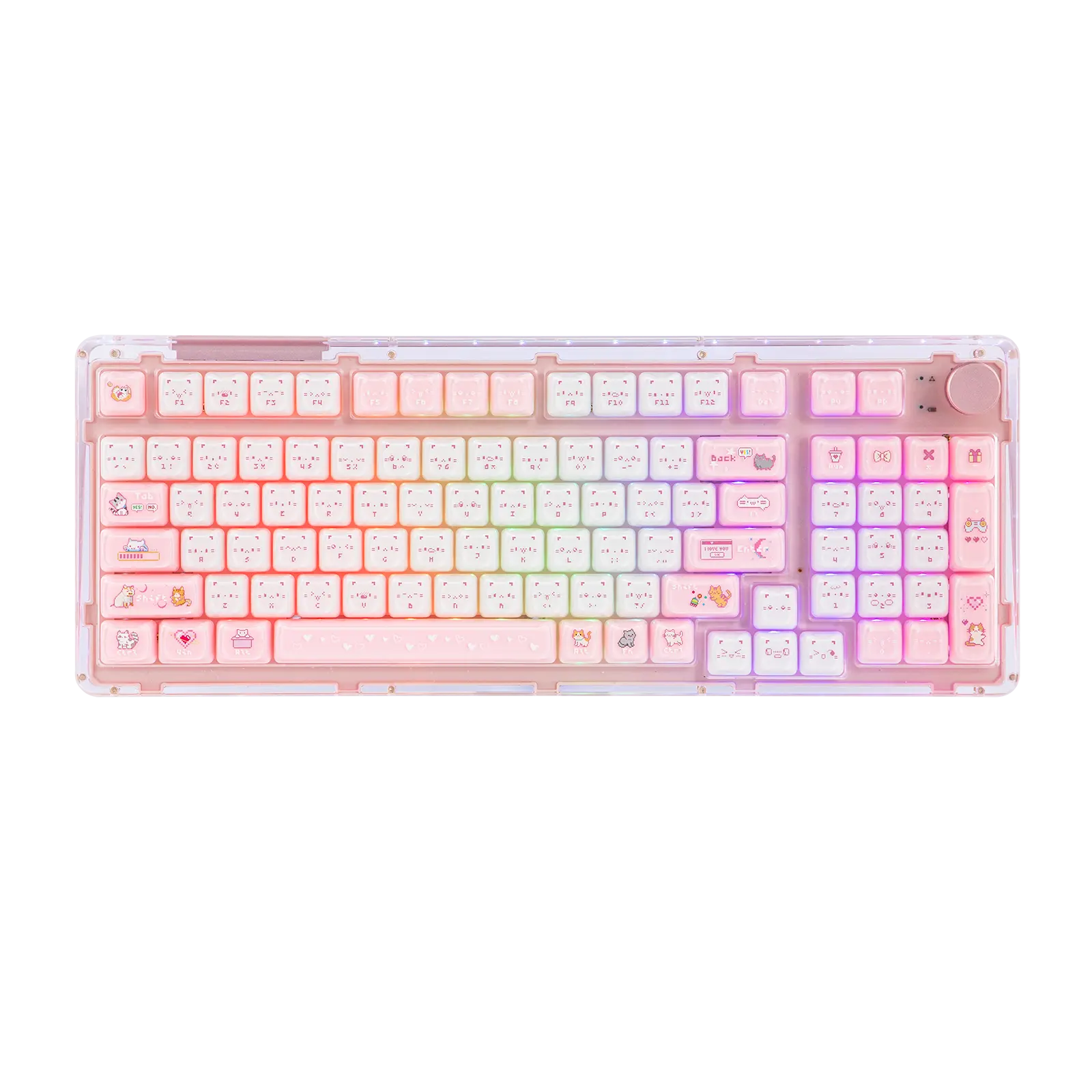 KiiBOOM Mewsic Jelly Keycap Set, MAO Profile, Cute Cat Keycaps, ABS+PC Double-Shot Custom 122 Keys for Mechanical Keyboard, Compatible with 60%, 65%, 75%, TKL, 96%, Full-sized Layout Computers & Office Equipment