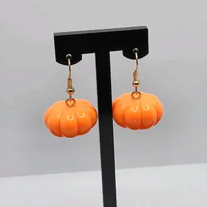 Adorable Pumpkin Earrings for Women - Perfect for Fall Season Design Comfortable Hook Earrings with Cute Playful Pumpkin Design