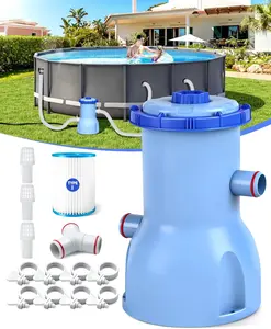 2026 Improved 530 GPH Small Pool Filter Pump, ETL Certified Cartridge Filter Pump for Above Ground Pools, Water Circulation System - Quickly Remove Debris, Enhance Crystal-clear Pool Water