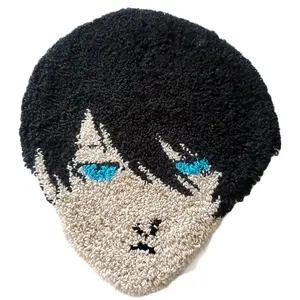 Rin itoshi Punch Needle Coaster - Black and White Design, Ideal for Tableware Use
