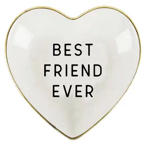 Best Friend Ever | Ceramic  Heart Shaped Trinket Tray