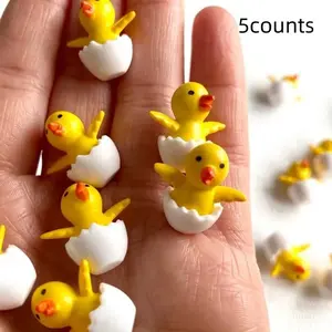 Mini Resin Chicken Models, Handmade Succulent Plant Accessories, Bright Shell Design, Indoor Outdoor DIY Home Decor