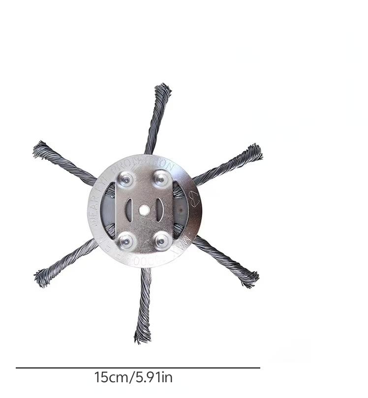 6 Wire Steel Weed Trimmer Head Universal Twisted Rope Weeding Wheel Rust Removal Lawn Mower Blade Accessories for Lithium Battery String Trimmer Garden Yard Care