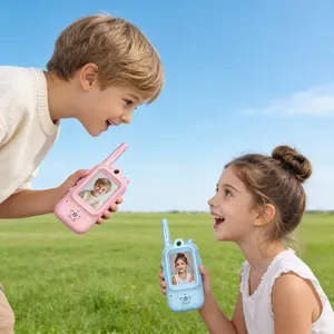 Video Walkie Talkies Toys 2 Pack Long Range Communication with HD Camera & Voice Changer Ideal for Boys & Girls Ages 3-12 Outdoor Play Camping Travel Hiking Colorful Box