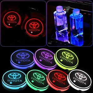 Toyota Car Dedicated 7-Color LED Cup Holder Lights Water Cup Mat, Fits Corolla/camry/highlander/rav4 Interior Atmosphere Upgrade Parts