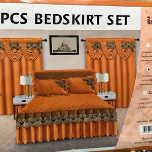 5-Piece Bed Skirt Set, Wrinkle-Resistant Dust Ruffle Set for Bedroom Mattresses