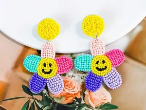 Beaded Flower Earrings